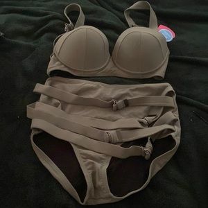 Brand new with tags olive green high waisted bikini